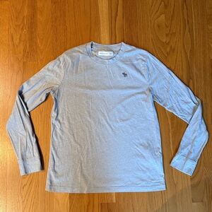Abercrombie Kids Classic Long Sleeve Light Gray Crew Tee